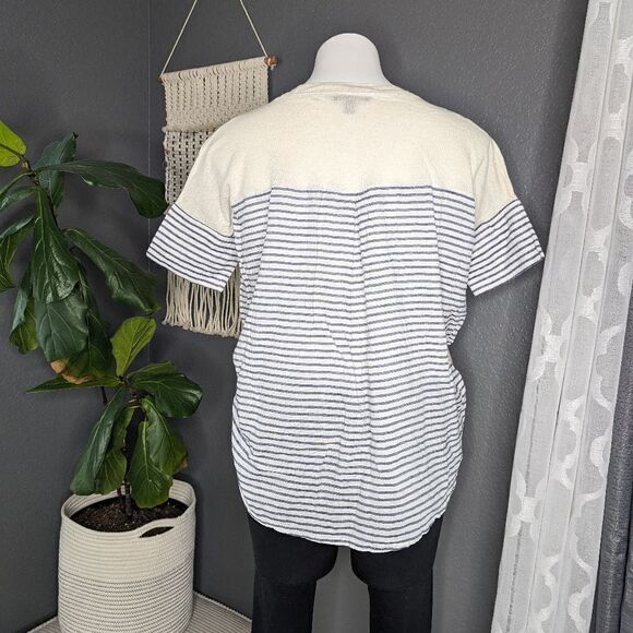 J. Crew XXS Sweater Mixed Martial Cream and Striped - Picture 3 of 7